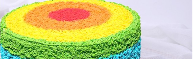 圆形彩虹生日蛋糕